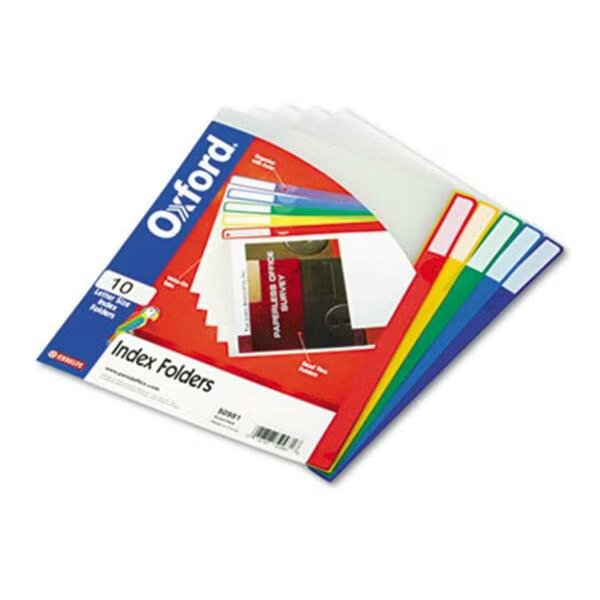 Clear Poly Index Folders- Letter- Assorted Colors, 10PK, Esselte Pendaflex, Mfr#: 50981